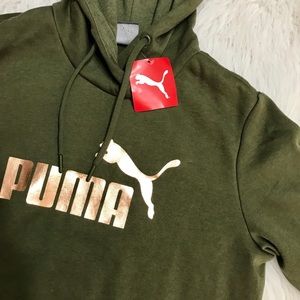 olive green puma sweatshirt